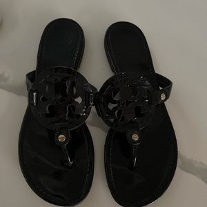 Tory Burch Black patent Miller Sandal size 9.5 9 1/2